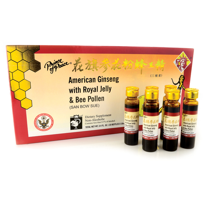 American Ginseng with Royal Jelly and Bee Pollen 10 bottles per box